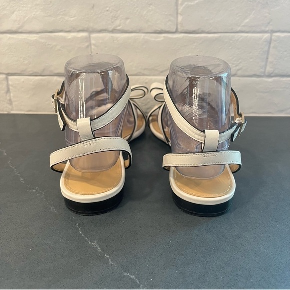 Talbots sz 7 Keri bow white vachetta leather strappy bow sandals - Picture 6 of 15